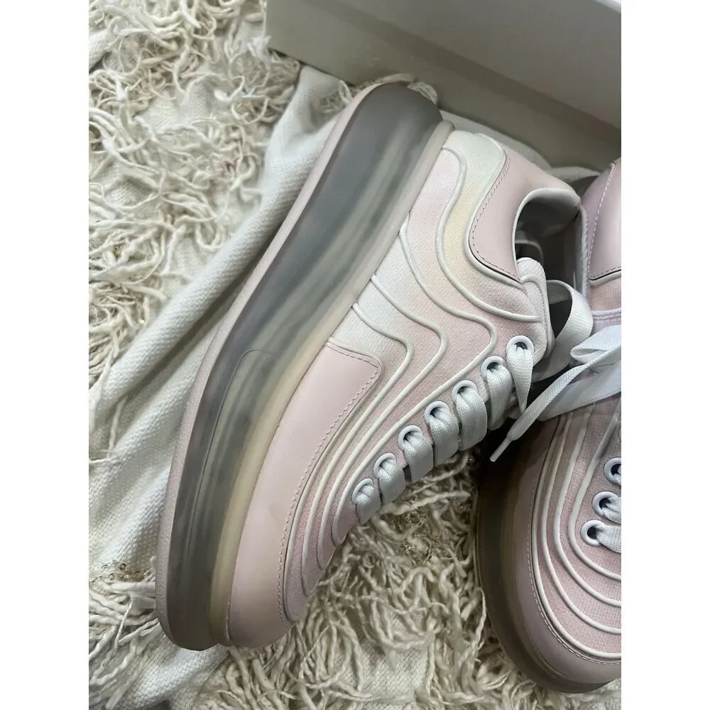 Alexander McQueen Oversized Women’s Sneakers Waves Knit Pink Ombré 38 NEW